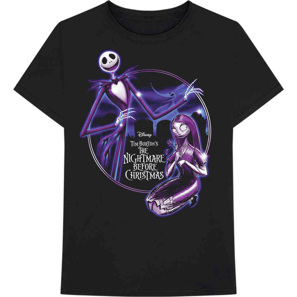 Disney The Nightmare Before Christmas - Purple Graveyard T-shirt Homme - Noir